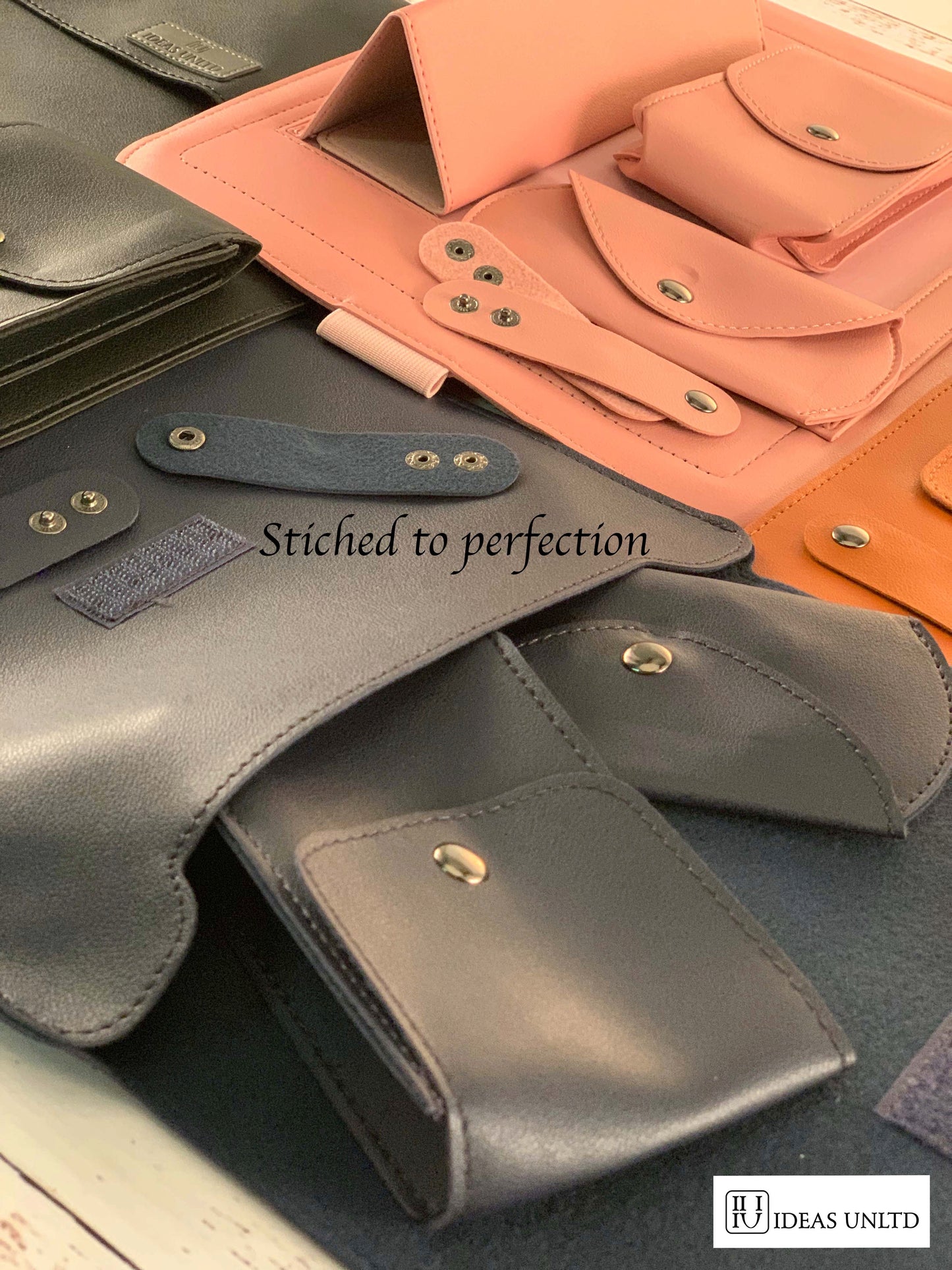 Multifunction Laptop Sleeve Case with Ergonomic Folding Cooling Stand, High Grade PU Leather