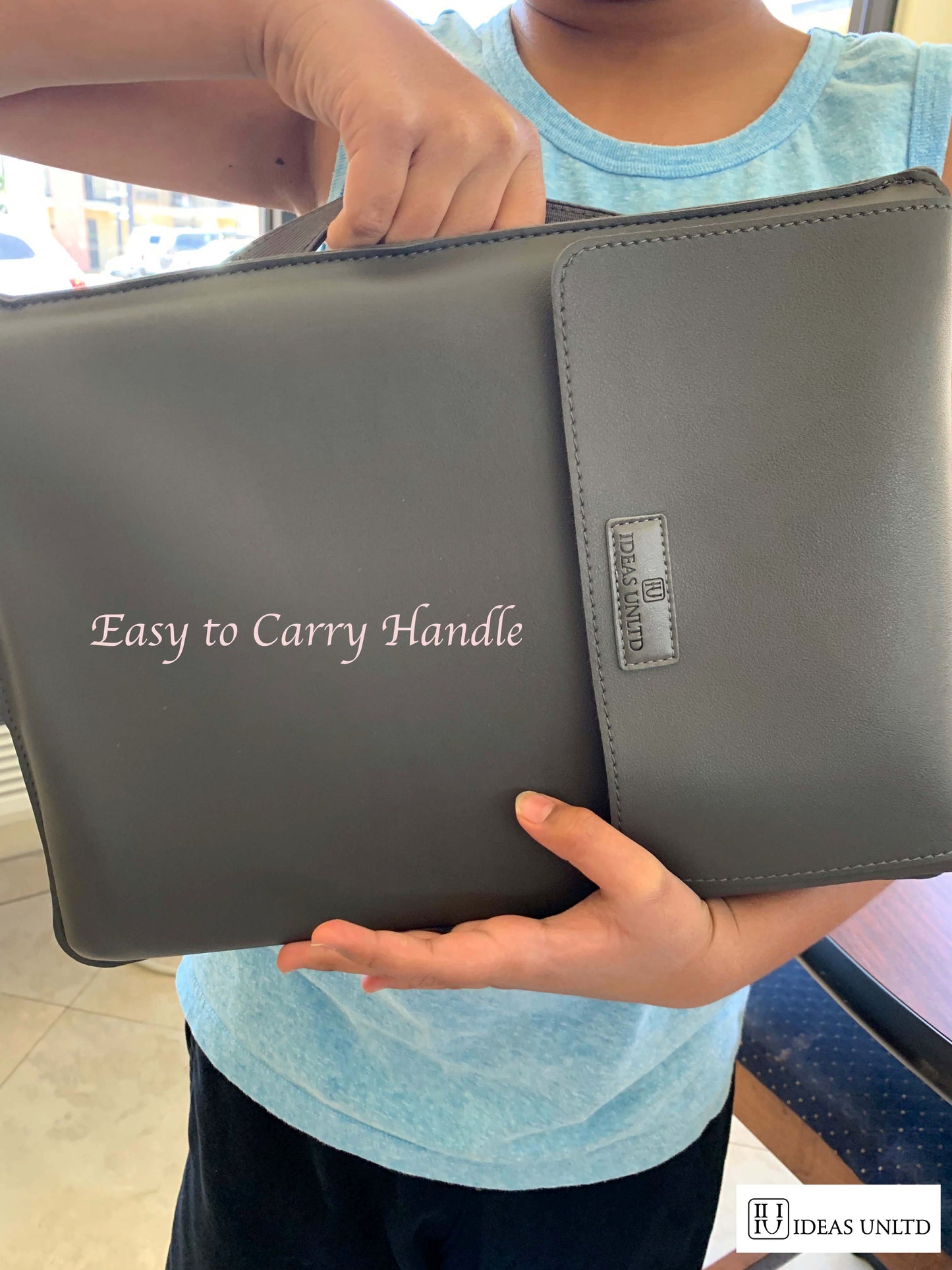 Multifunction Laptop Sleeve Case with Ergonomic Folding Cooling Stand, High Grade PU Leather