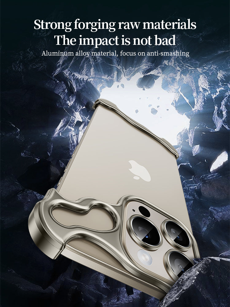 FOR IPHONE 15 & 14 PRO MAX METAL ALUMINUM CORNER FRAMELESS CASE CAMERA LENS PROTECTION
