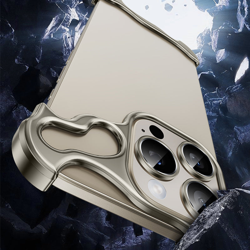 FOR IPHONE 15 & 14 PRO MAX METAL ALUMINUM CORNER FRAMELESS CASE CAMERA LENS PROTECTION