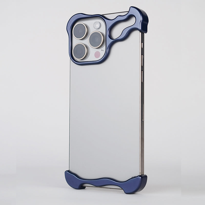 FOR IPHONE 15 & 14 PRO MAX METAL ALUMINUM CORNER FRAMELESS CASE CAMERA LENS PROTECTION