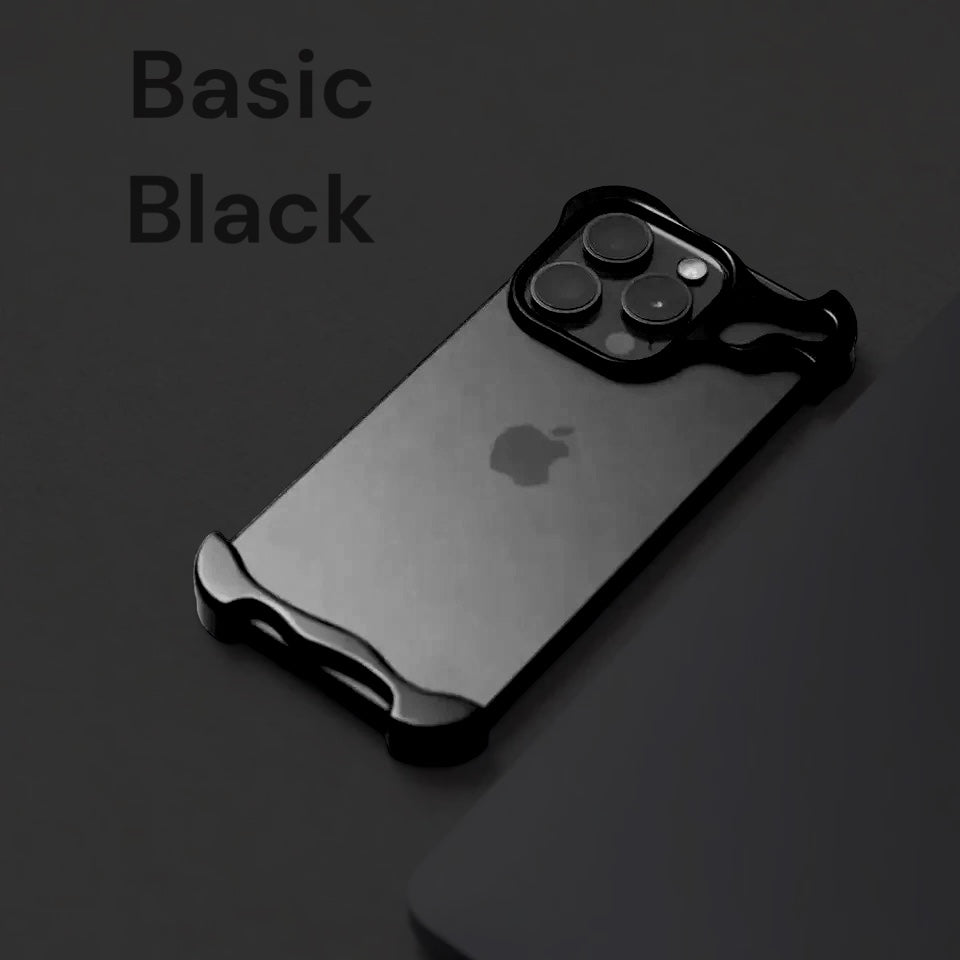 FOR IPHONE 15 & 14 PRO MAX METAL ALUMINUM CORNER FRAMELESS CASE CAMERA LENS PROTECTION
