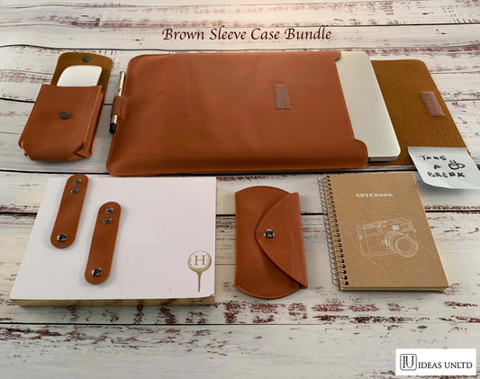 Multifunction Laptop Sleeve Case with Ergonomic Folding Cooling Stand, High Grade PU Leather